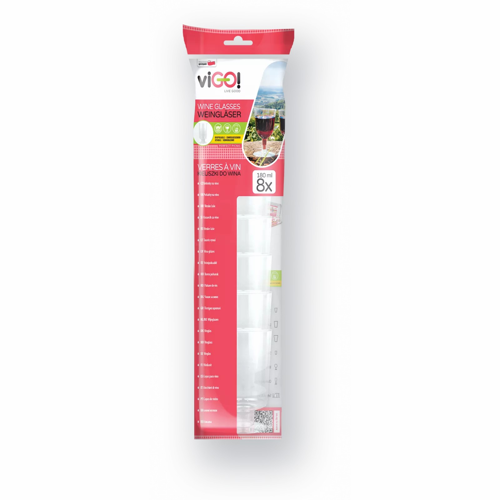 *Vigo pohárky na víno 150ml 8ks, Q099