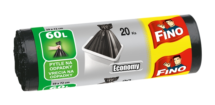 Pytle na odpad 60l/20ks Fino Economy čer