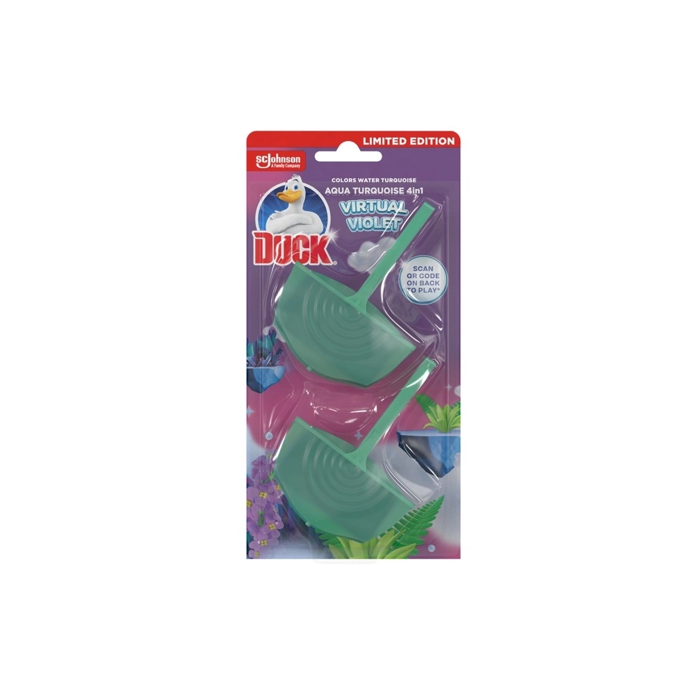 *Duck závěs do WC 2x36g Virtual violet - tyrkysová voda