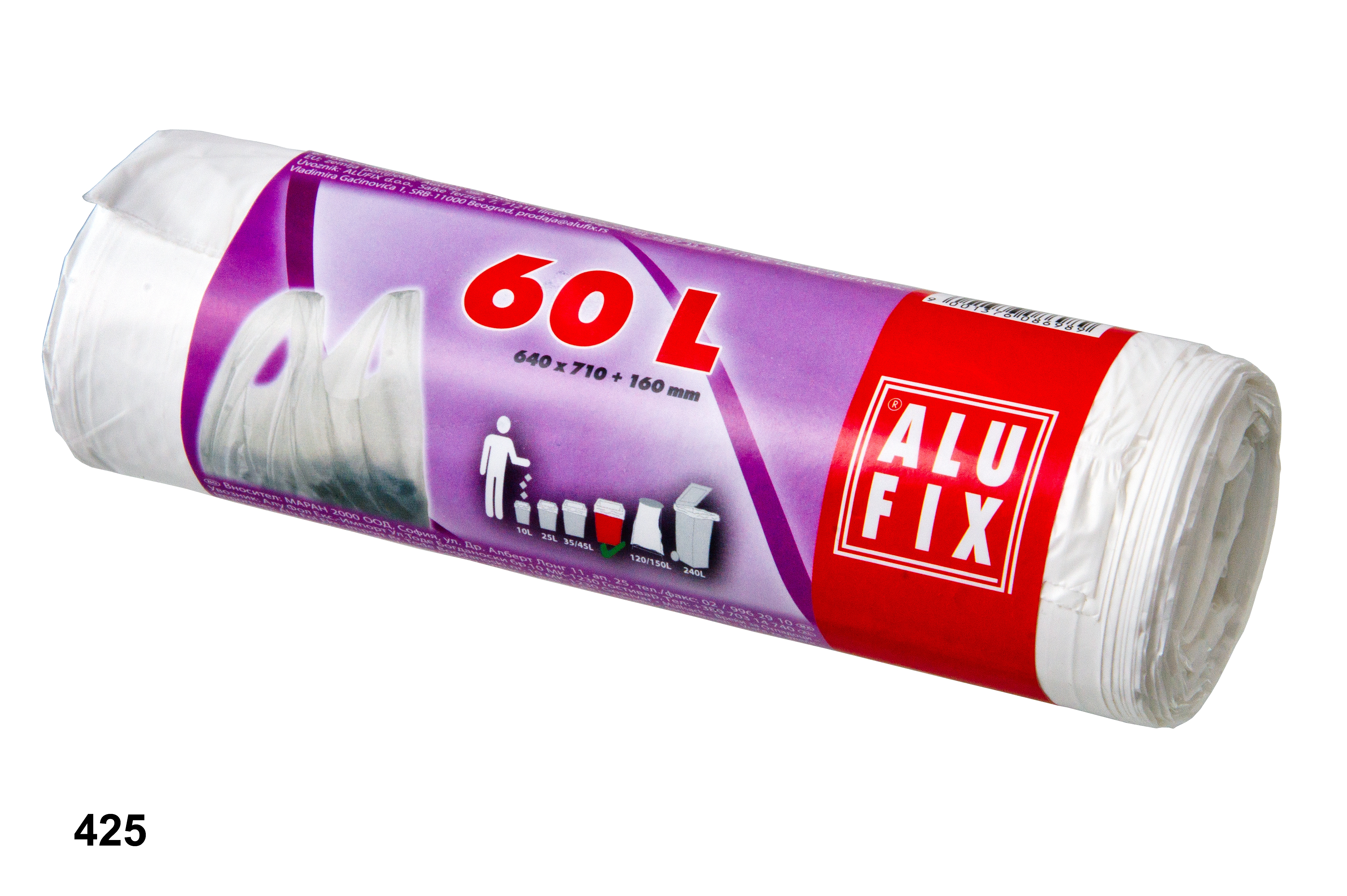 Pytle na odpad zavaz.60l/12ks bílé Alufix