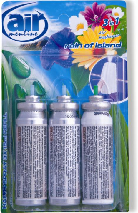 Air menl.happy spray 3x15ml Rain náplň
