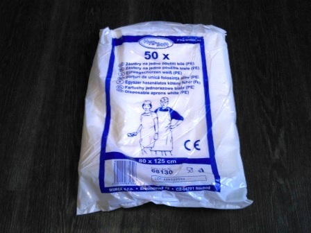 Zástěra jednoráz.81x125cm 50ks