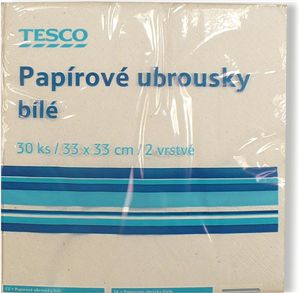 Ubrousky Tesco bílé 33x33 30ks bílé
