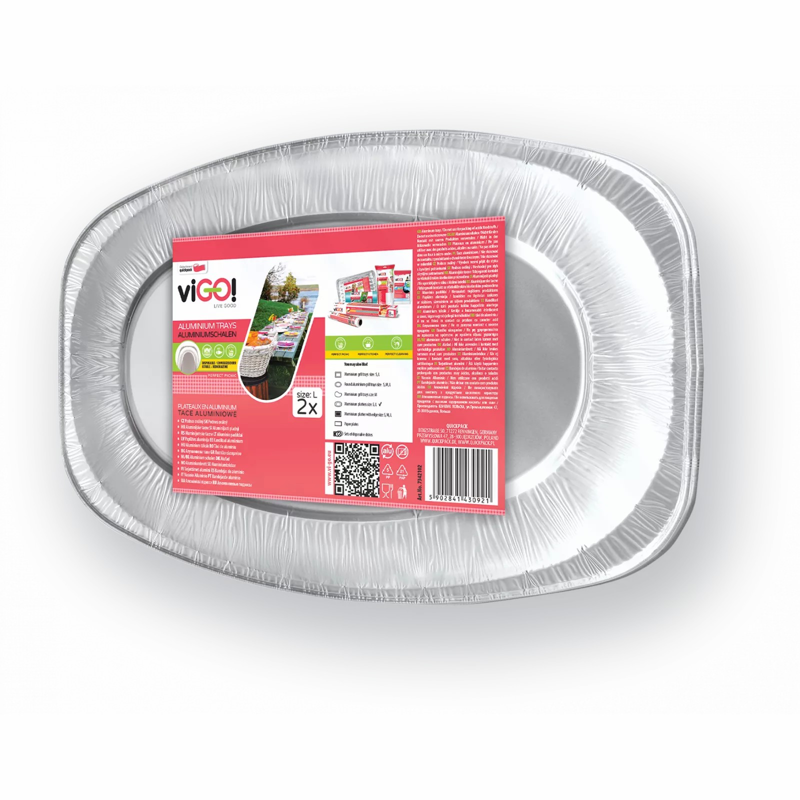 Vigo  Podnos oválný velký 43x29 cm, 2 ks Q119