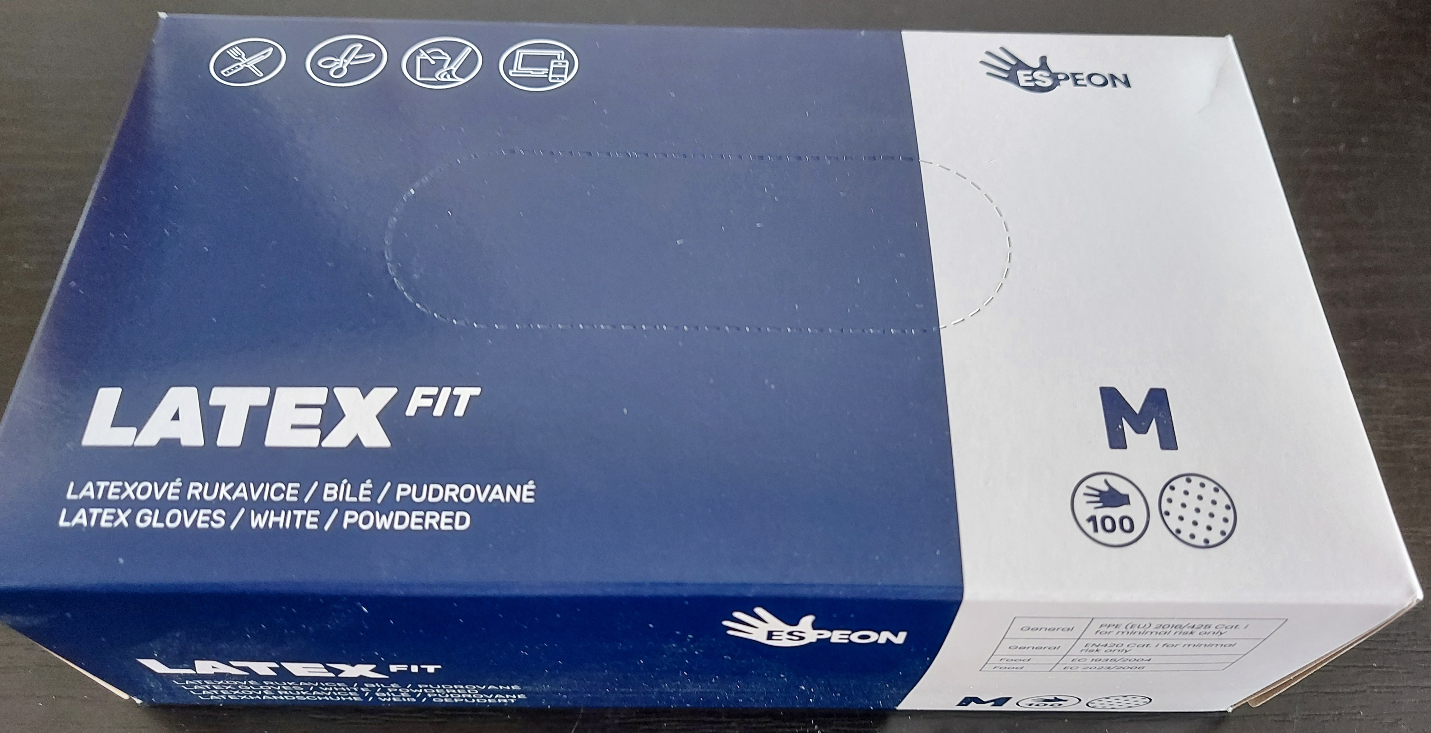 Rukavice Latex "M"100ks pudr.bílé jednoráz.FIT