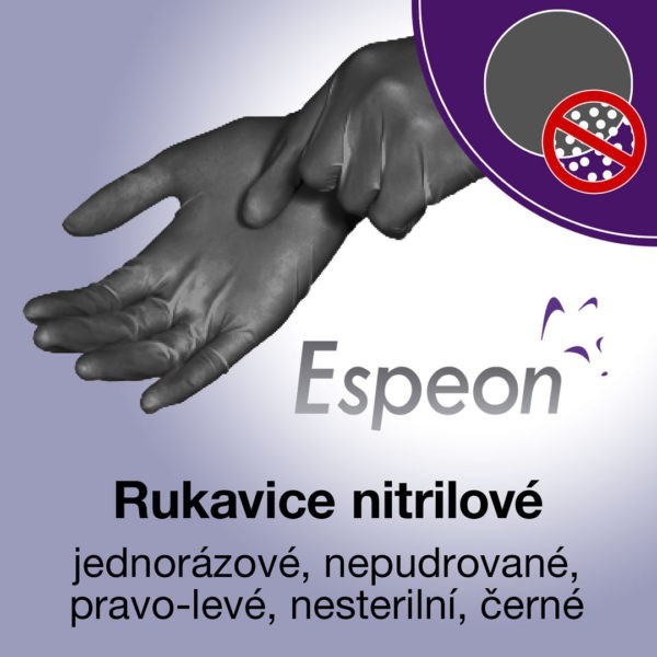 Rukavice Nitril Esp."XL"100ks nepudr.černé  jednoráz.IDEAL3  3,5g