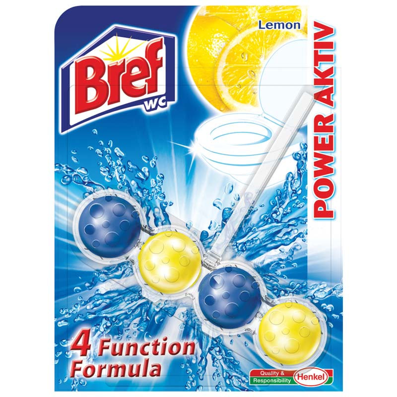 Bref WC blok Power Aktiv Lemon 50g  kuličky
