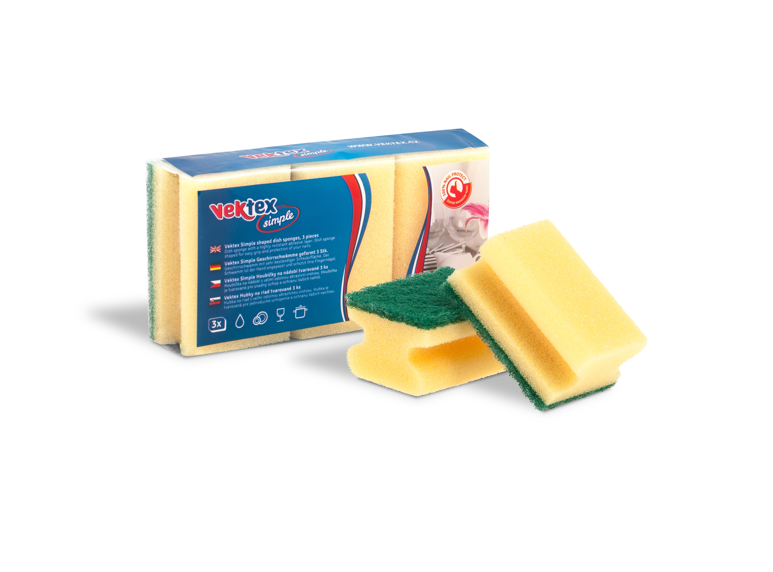 Houbičky na nádobí profil 3ks Vektex Simple