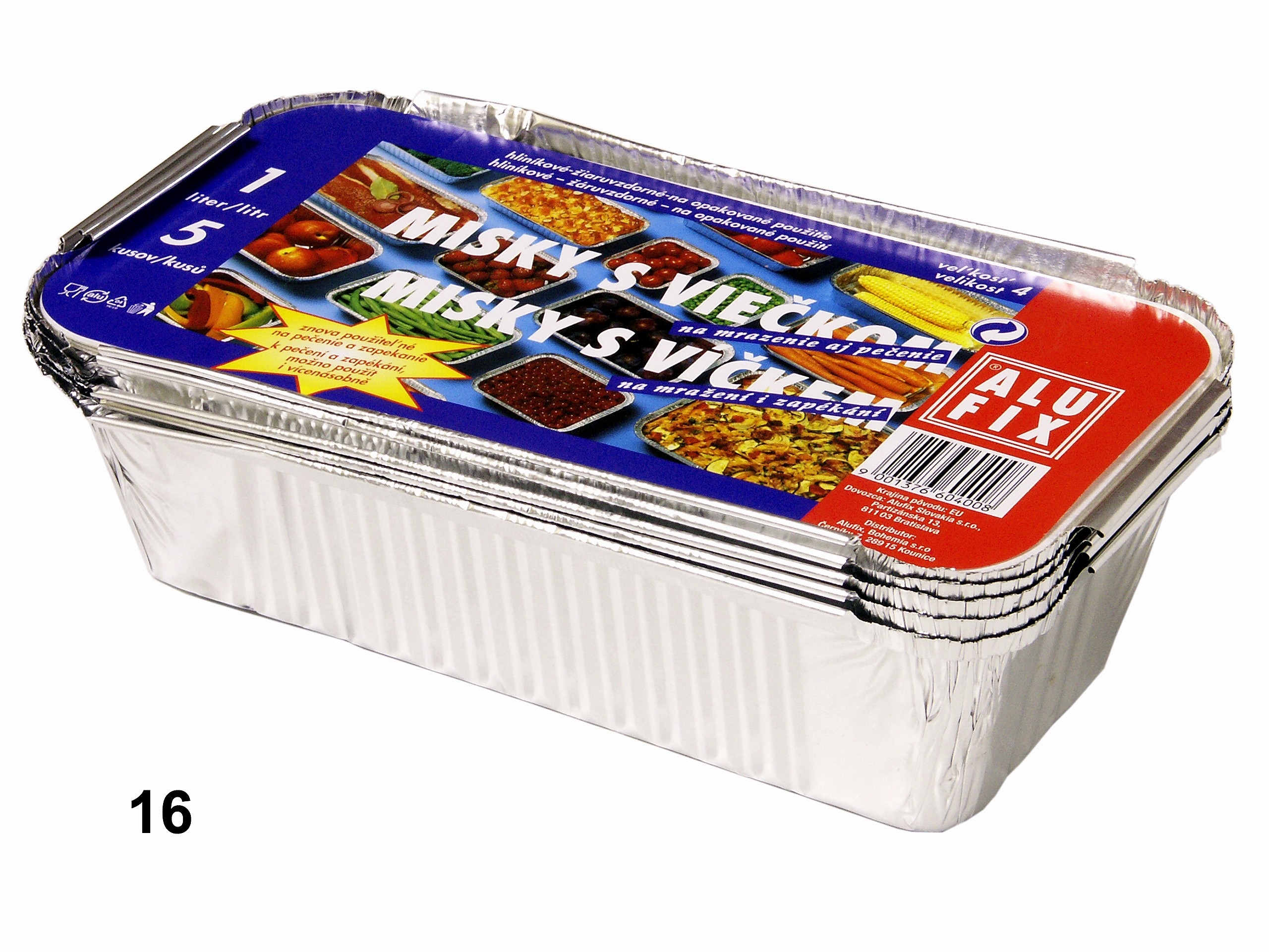 Miska č.4  1l 5ks+víčka Alufix