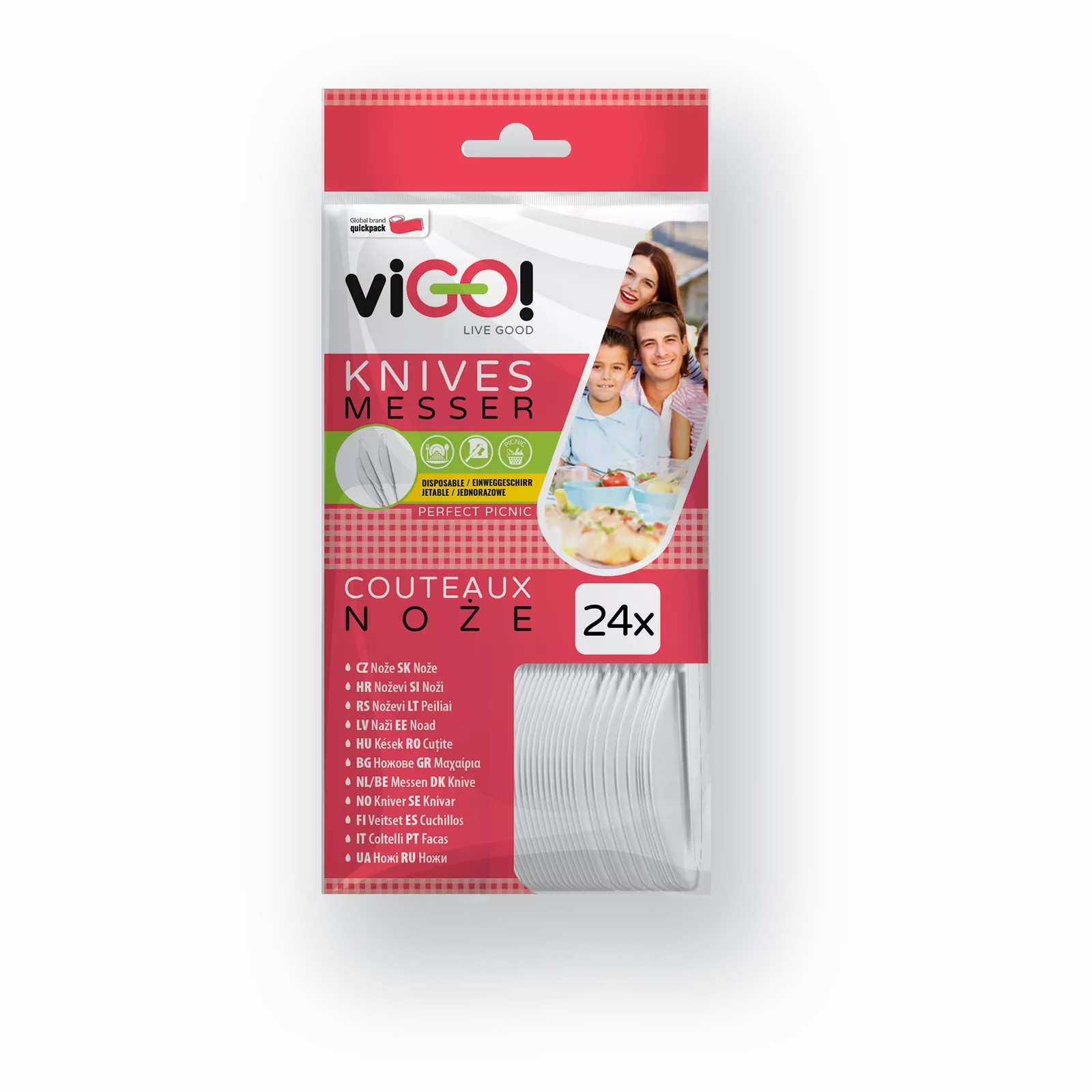 Vigo nože bílé 24ks 17cm,Q060