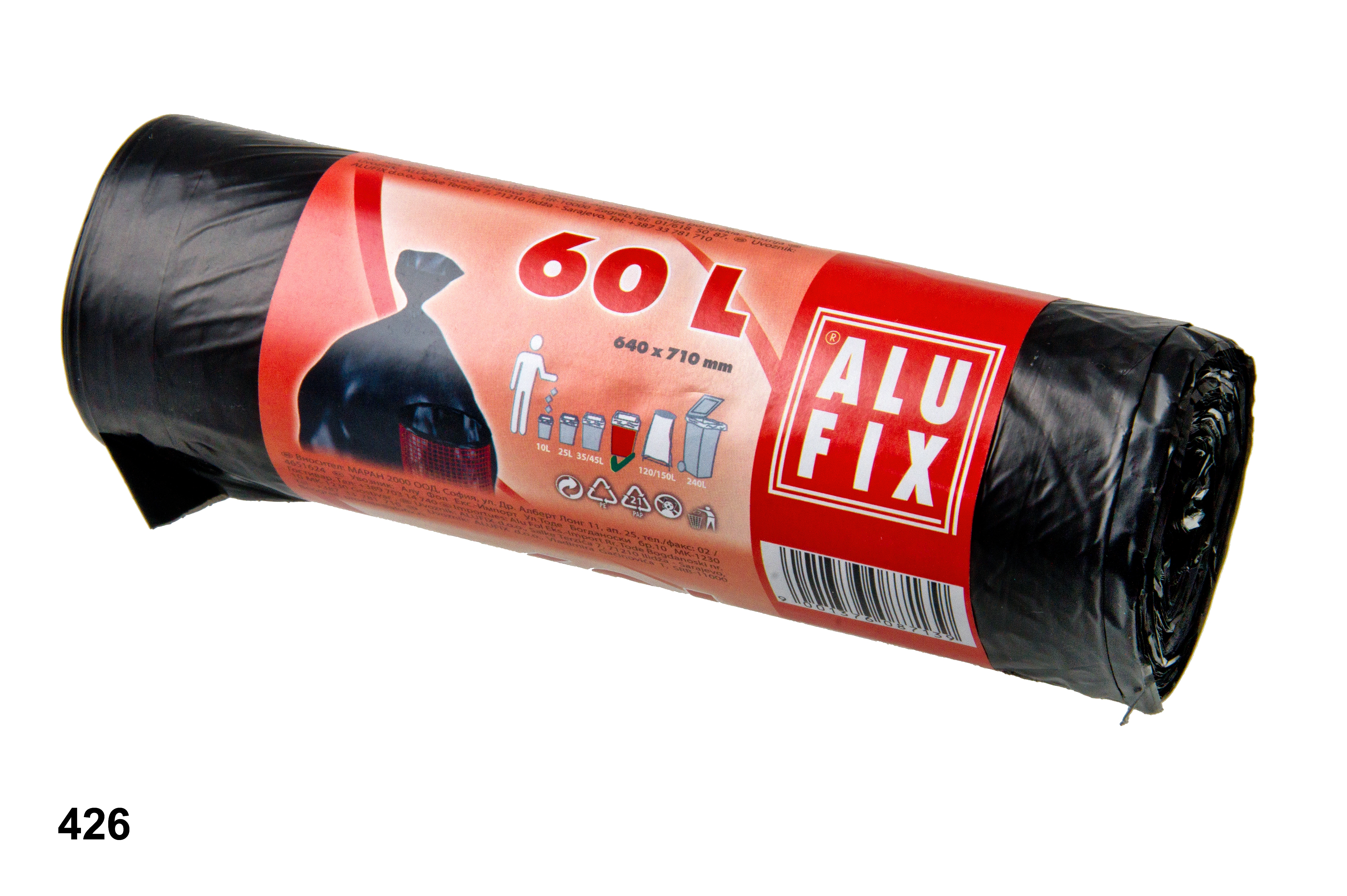 Pytle na odpad 60l/20ks černé Alufix