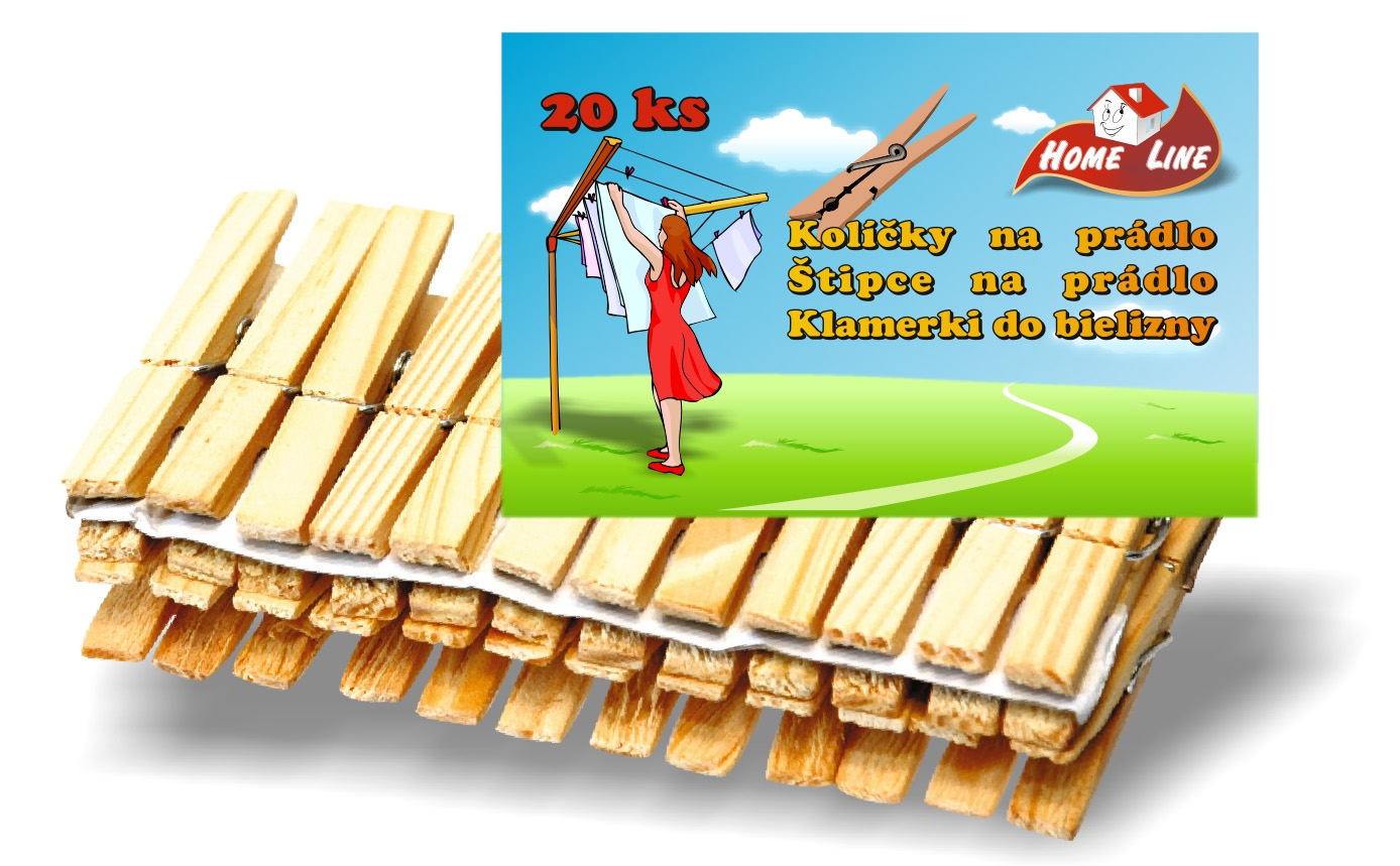 *Kolíčky dřevěné 24ks Fave