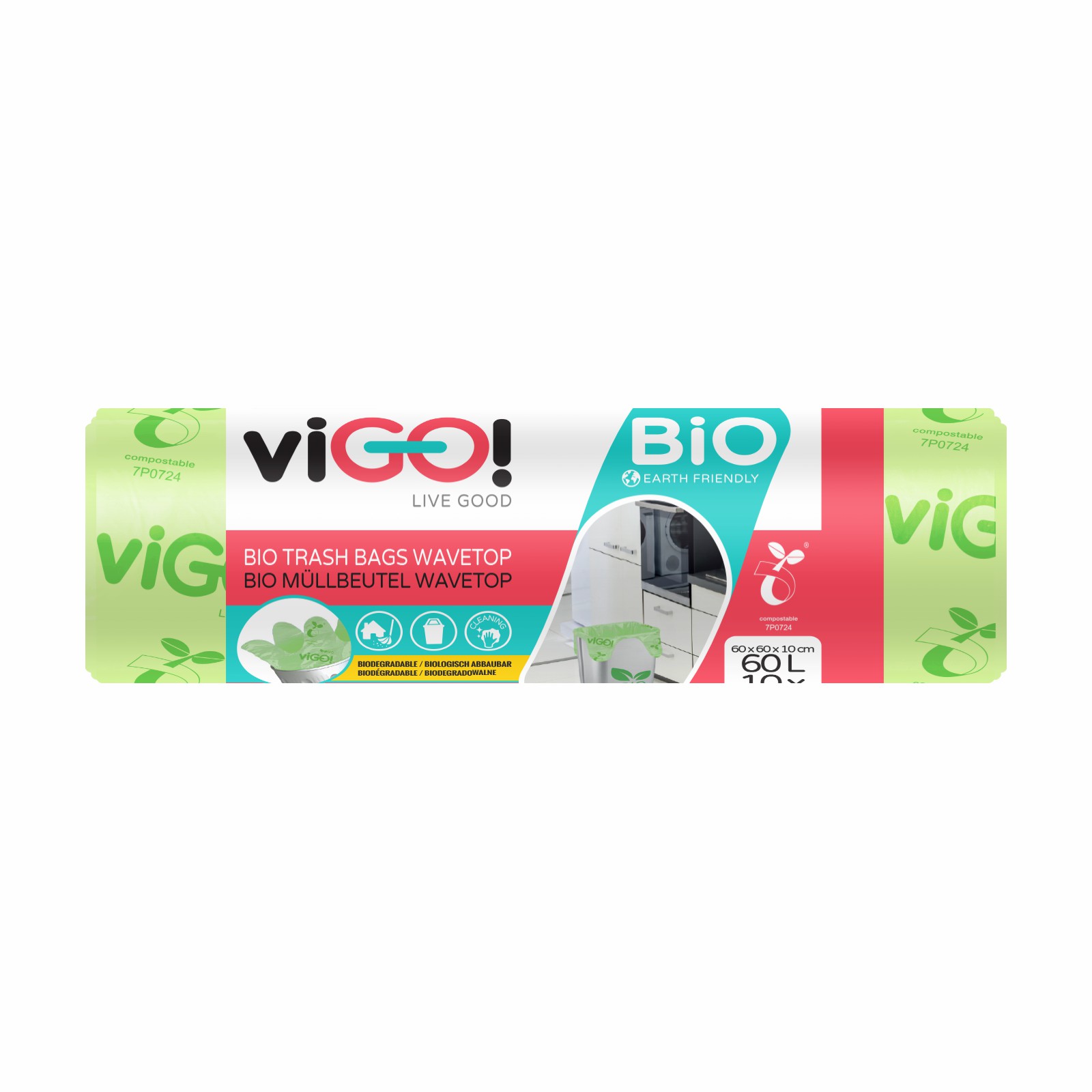 *Vigo pytle BIO 60l/10ks 60x70cm zelené