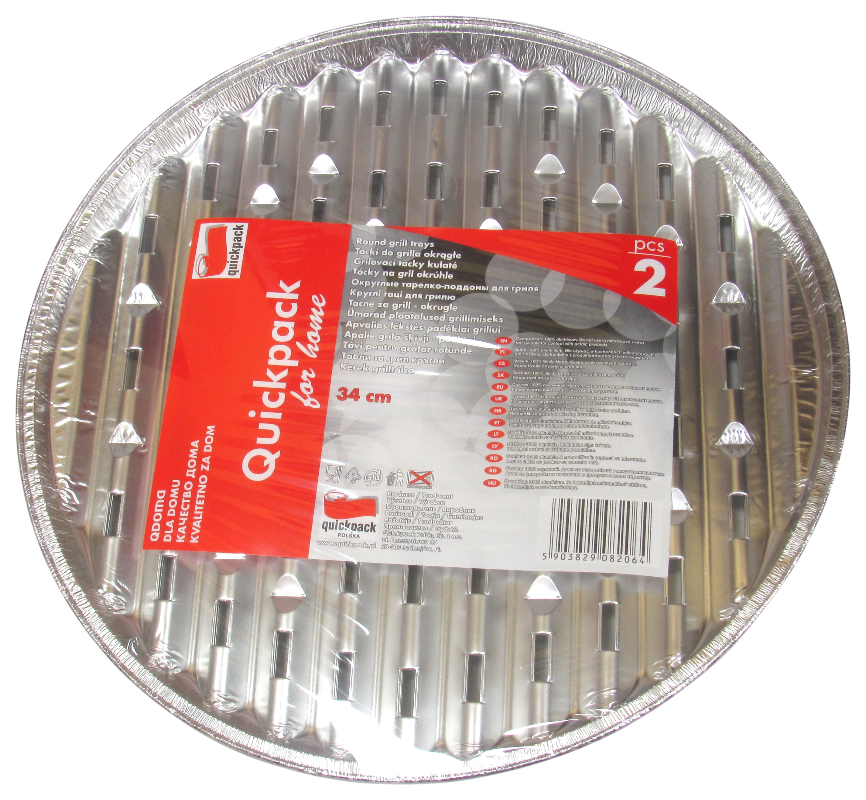 Grilovací misky Q115 kulaté pr.34cm 2ks