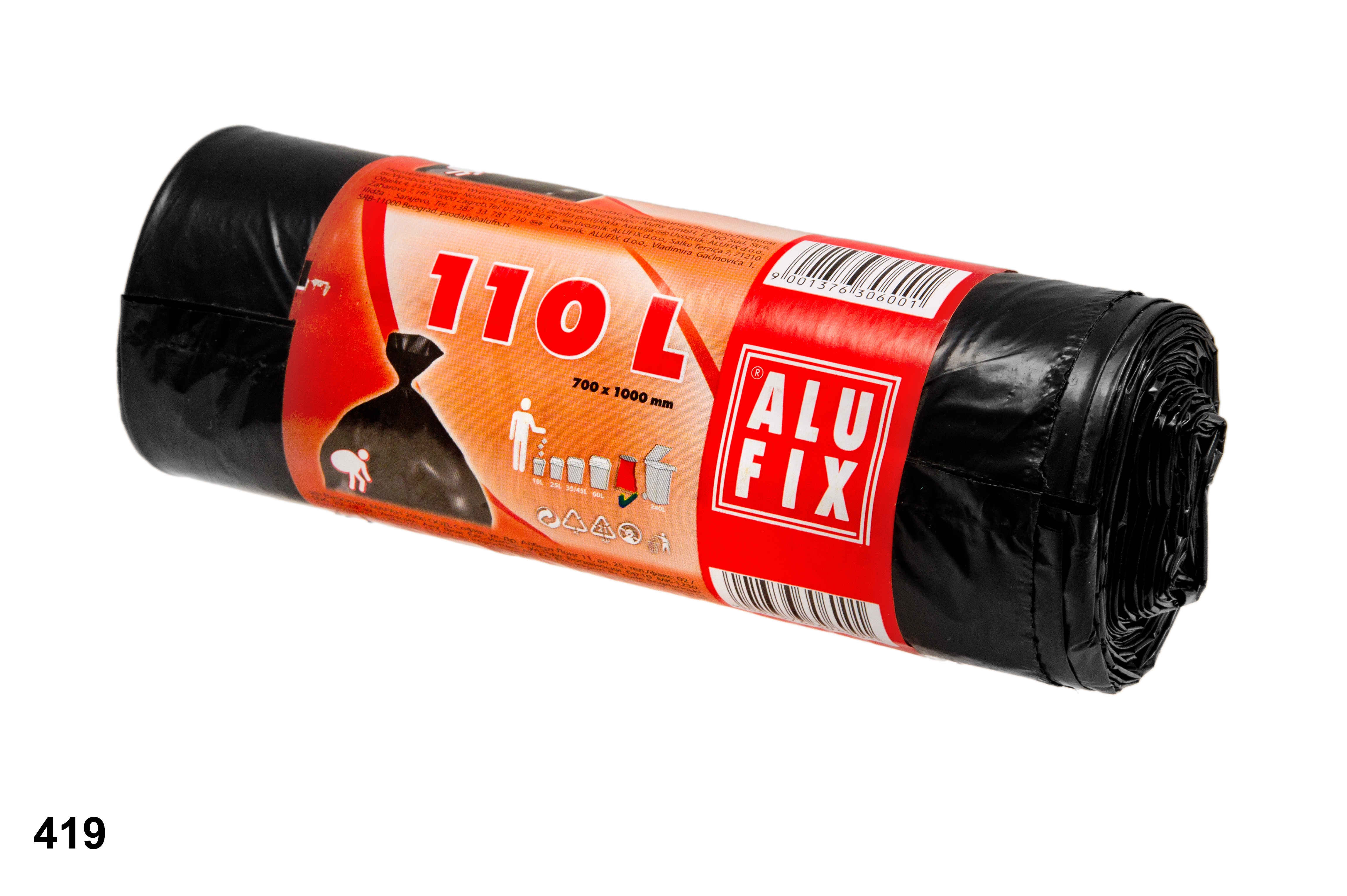 Pytle na odpad 110l/10ks černé Alufix