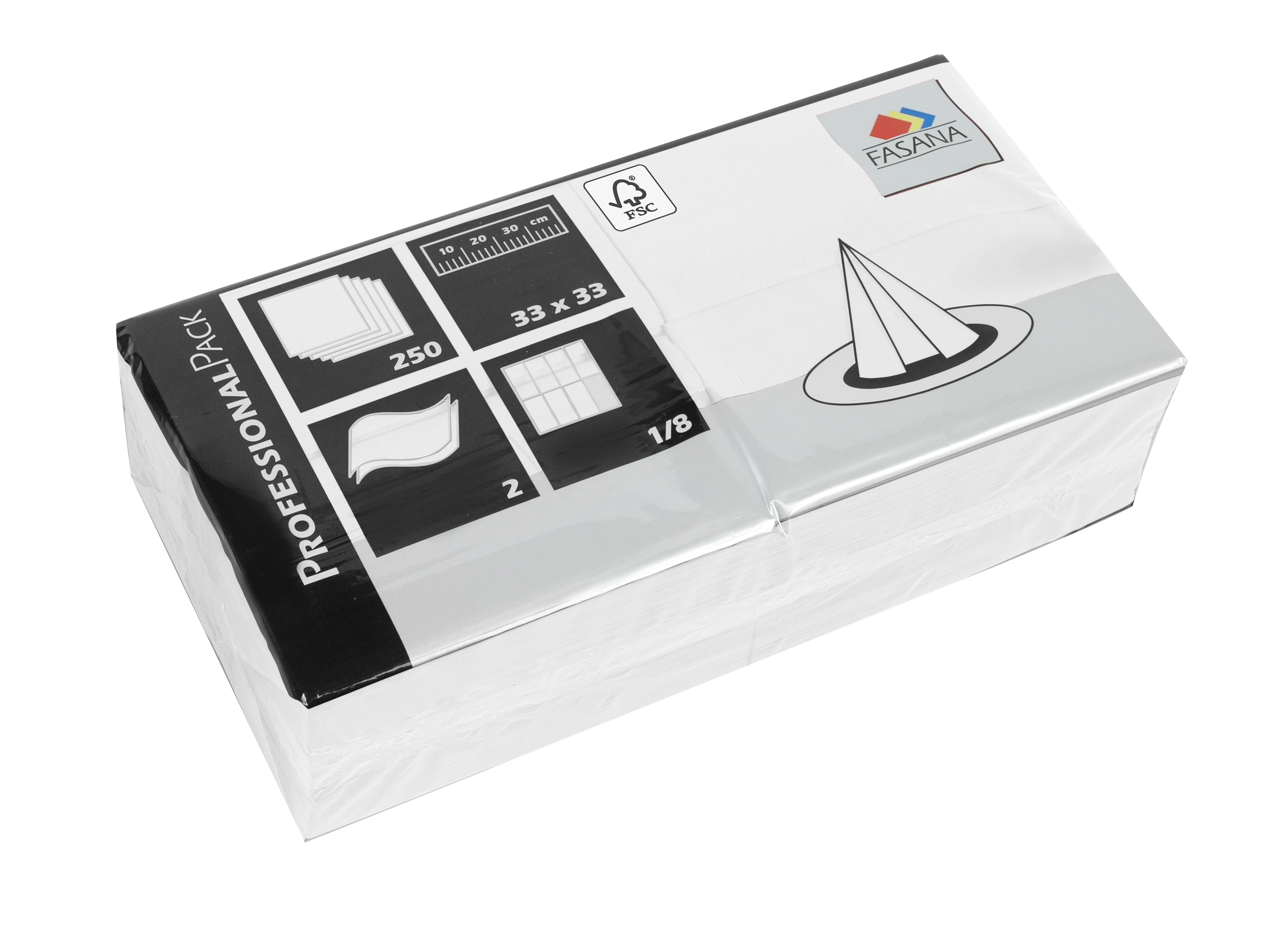 Ubrousky Fasana 33x33 97808  Bílé 250ks 2vrs.