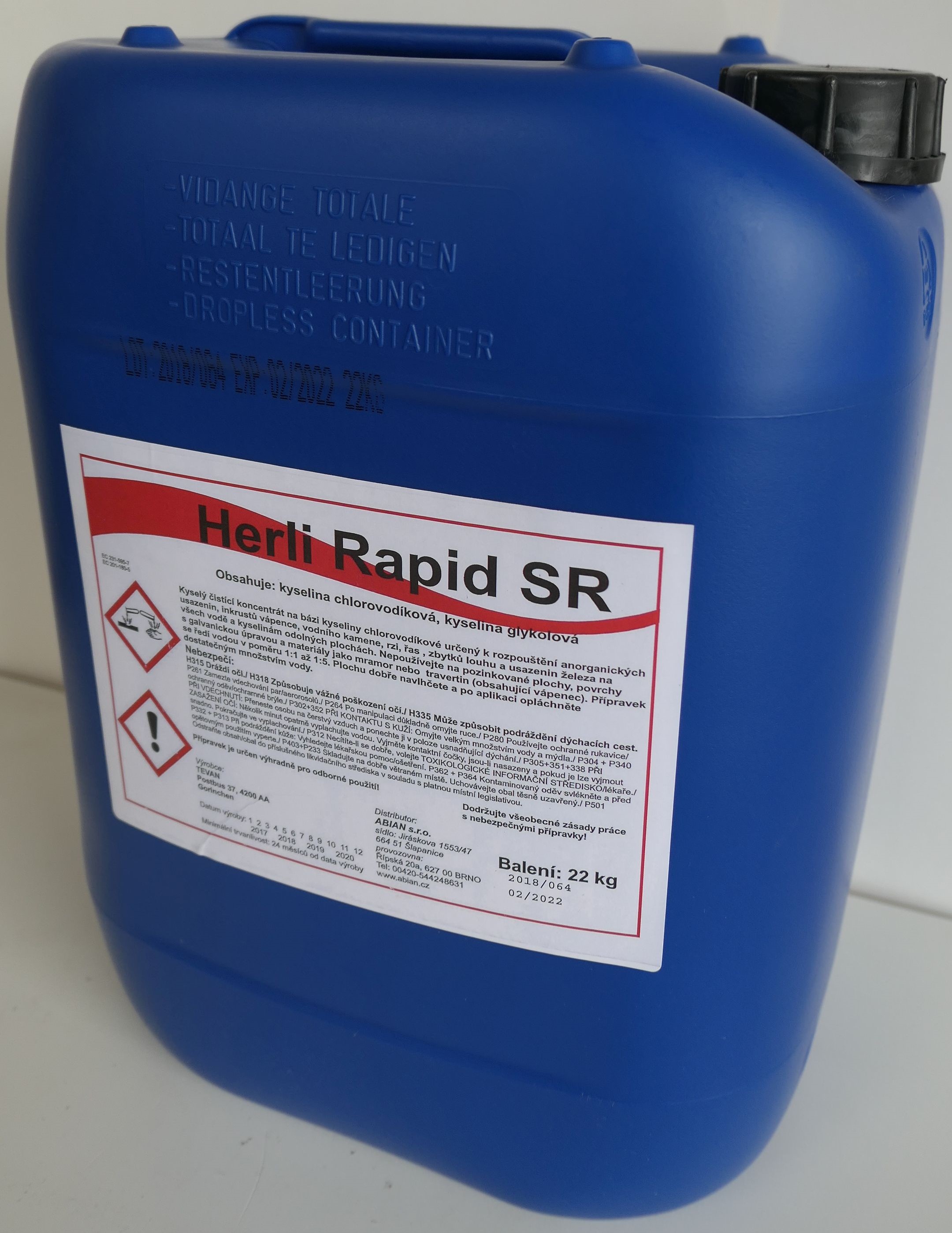 Herli Rapid SR 22kg - odstraňovač Ca-, Fe- a Mn- usazenin