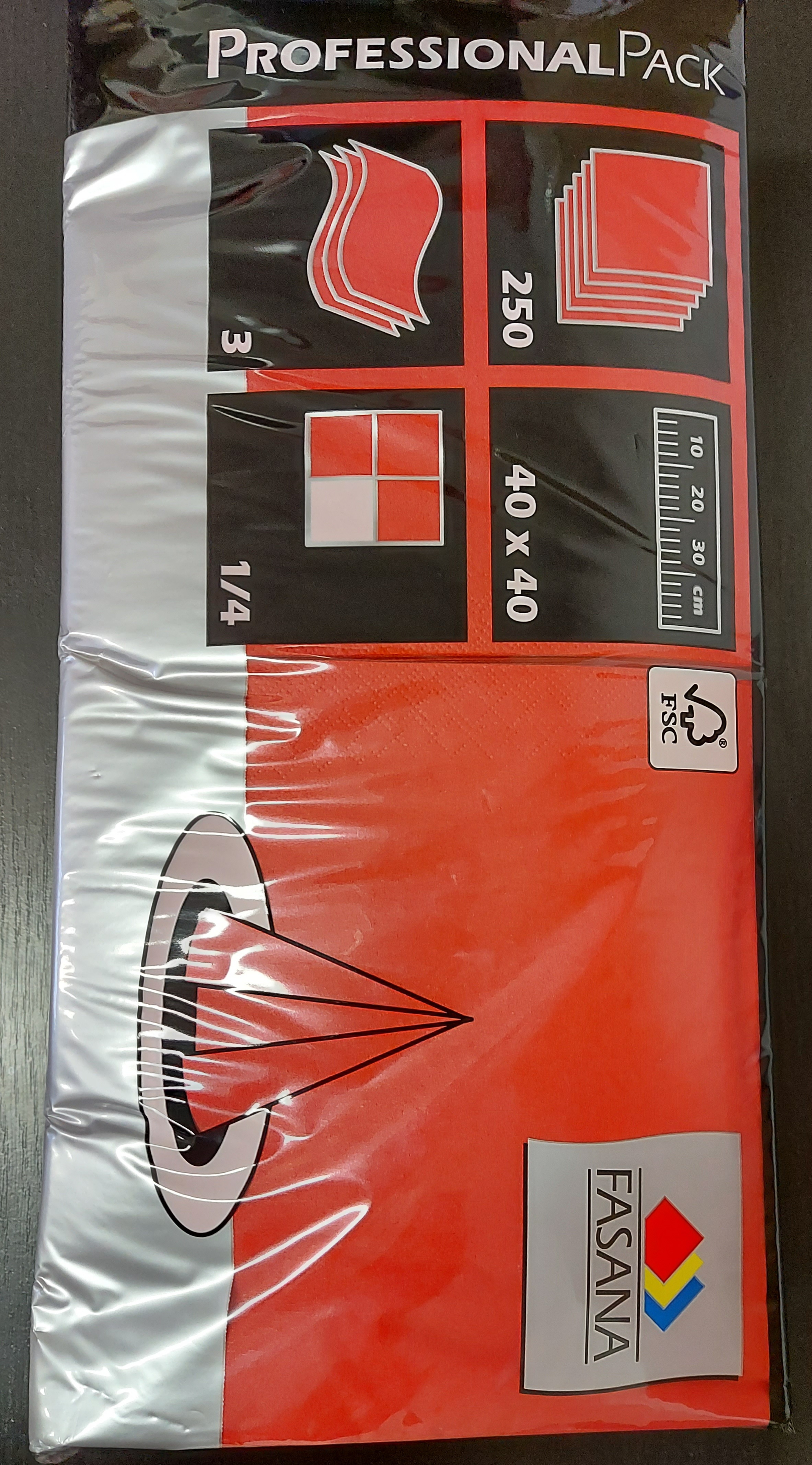 Ubrousky Fasana 40x40  19601 250ks Red Jalapeno