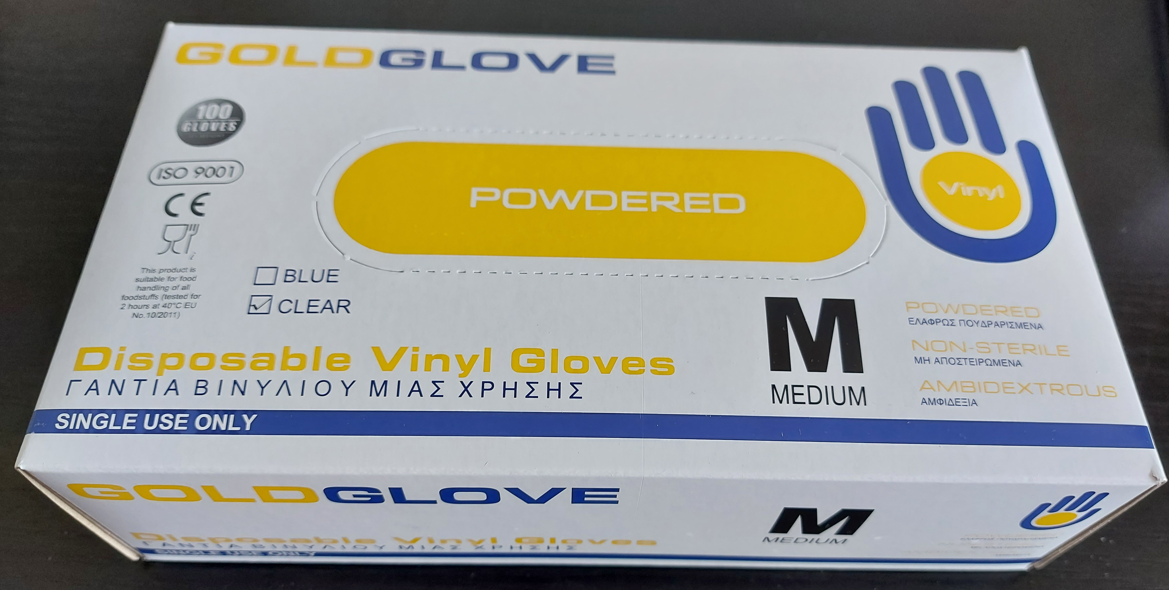 *Goldglove rukavice Vinyl  M 100ks pudr bílé jednoráz.