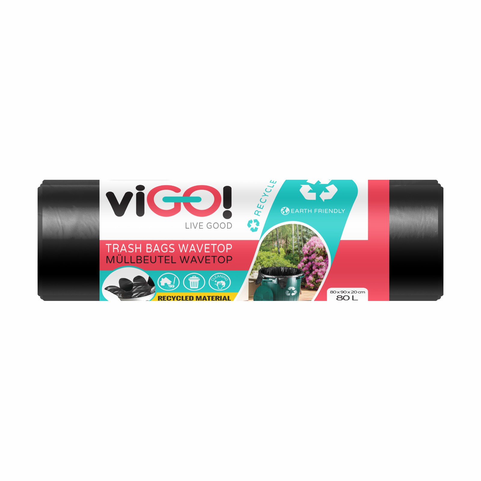 Vigo pytle s uchy 80l/10ks, Q166,80x110cm černé