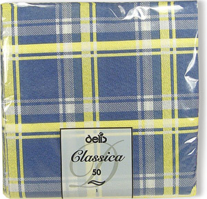 Ubrousky Káro - modré 50ks 33x33