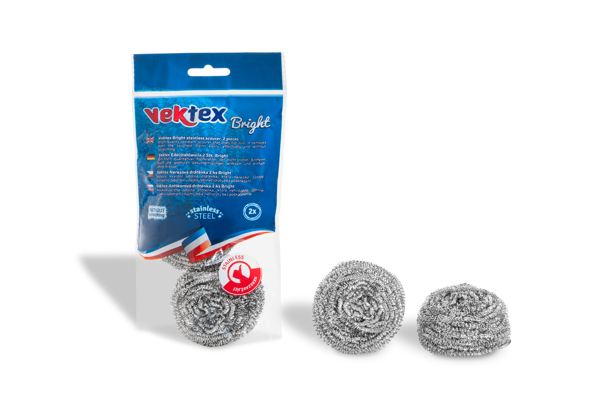 Drátěnka nerez 2ks Vektex Bright 18g