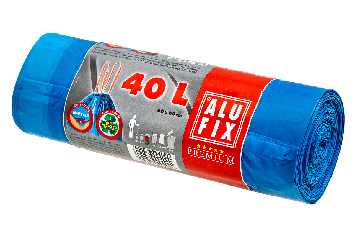 Pytle na odpad zatah.40l/15ks modré Alufix