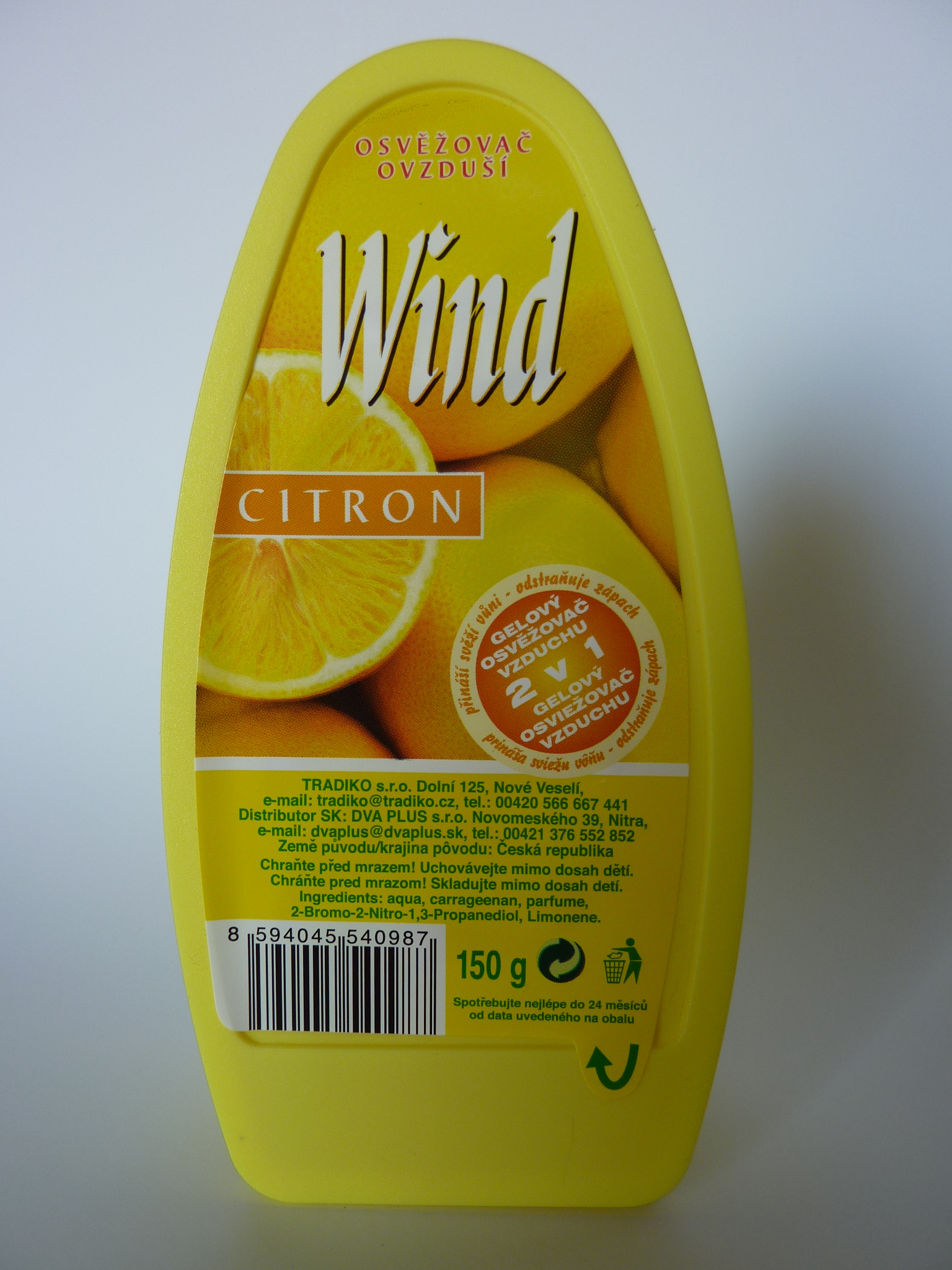 Wind gel osvěžovač 150g Citron