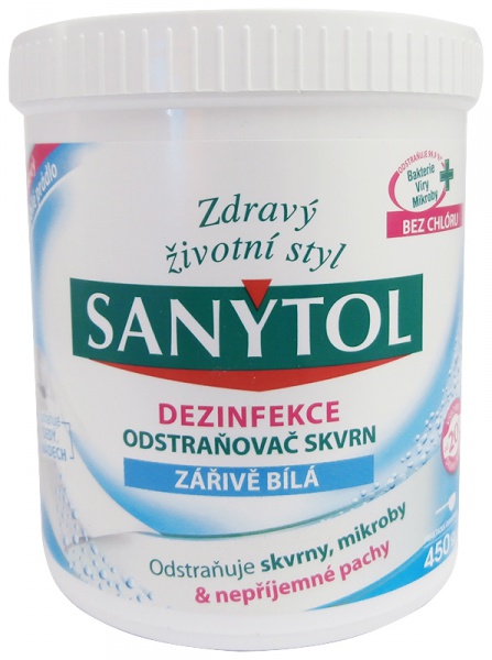 Sanytol dezinfekční odstraňovač skvrn 450g na bílé prádlo