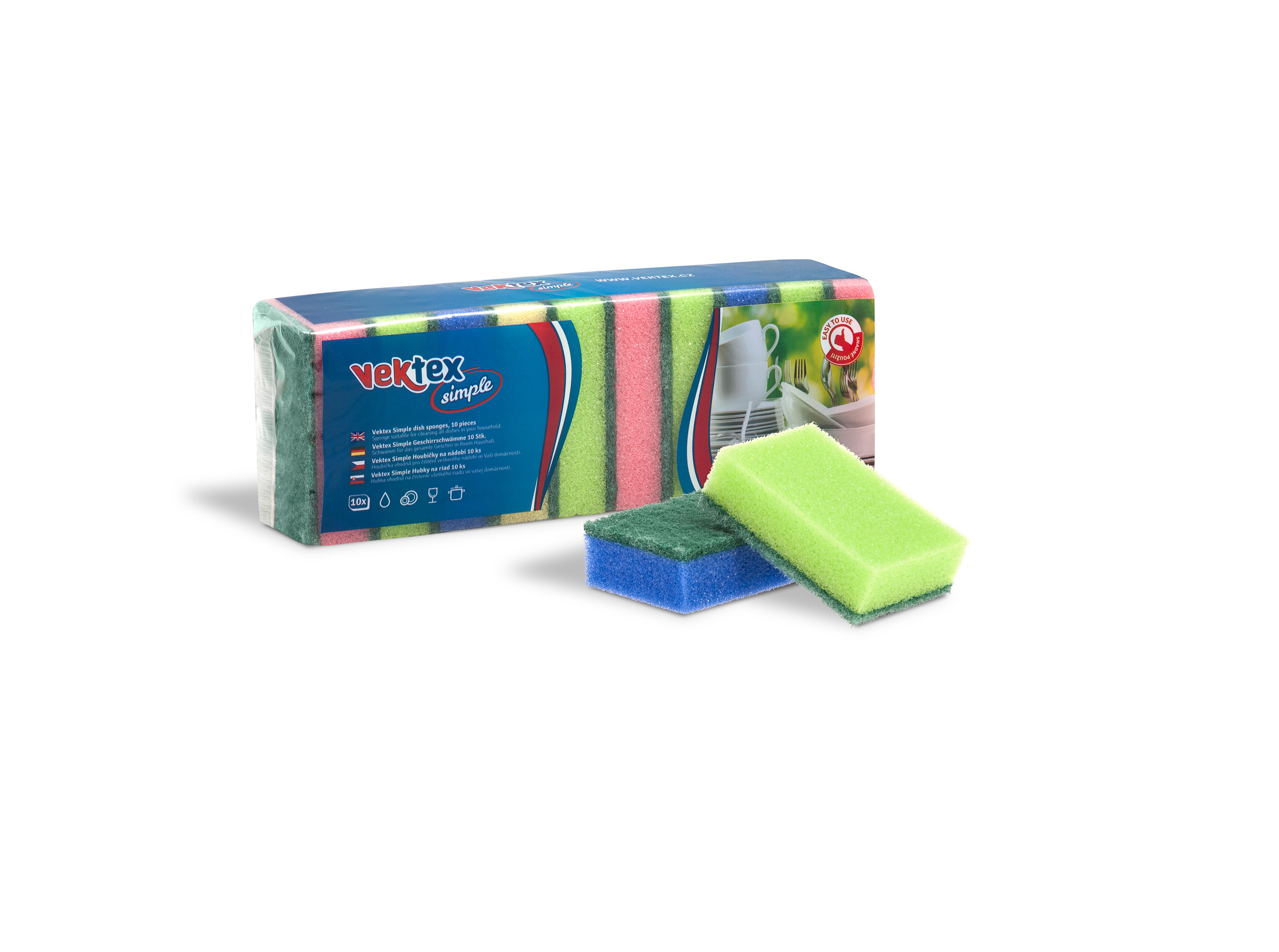 Houbičky na nádobí 10ks Vektex Simple  20085