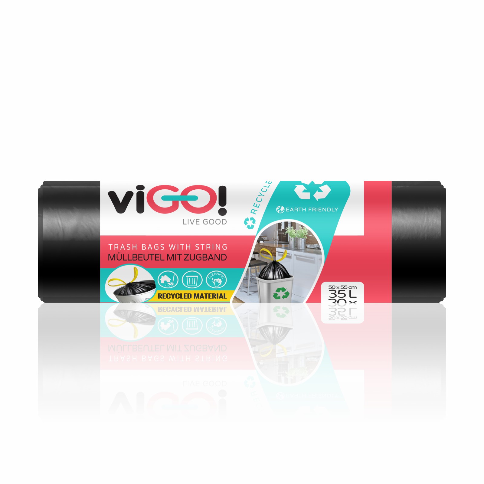 Vigo pytle 35l/20ks 50x55cm zatah.Q005 černé LDPE