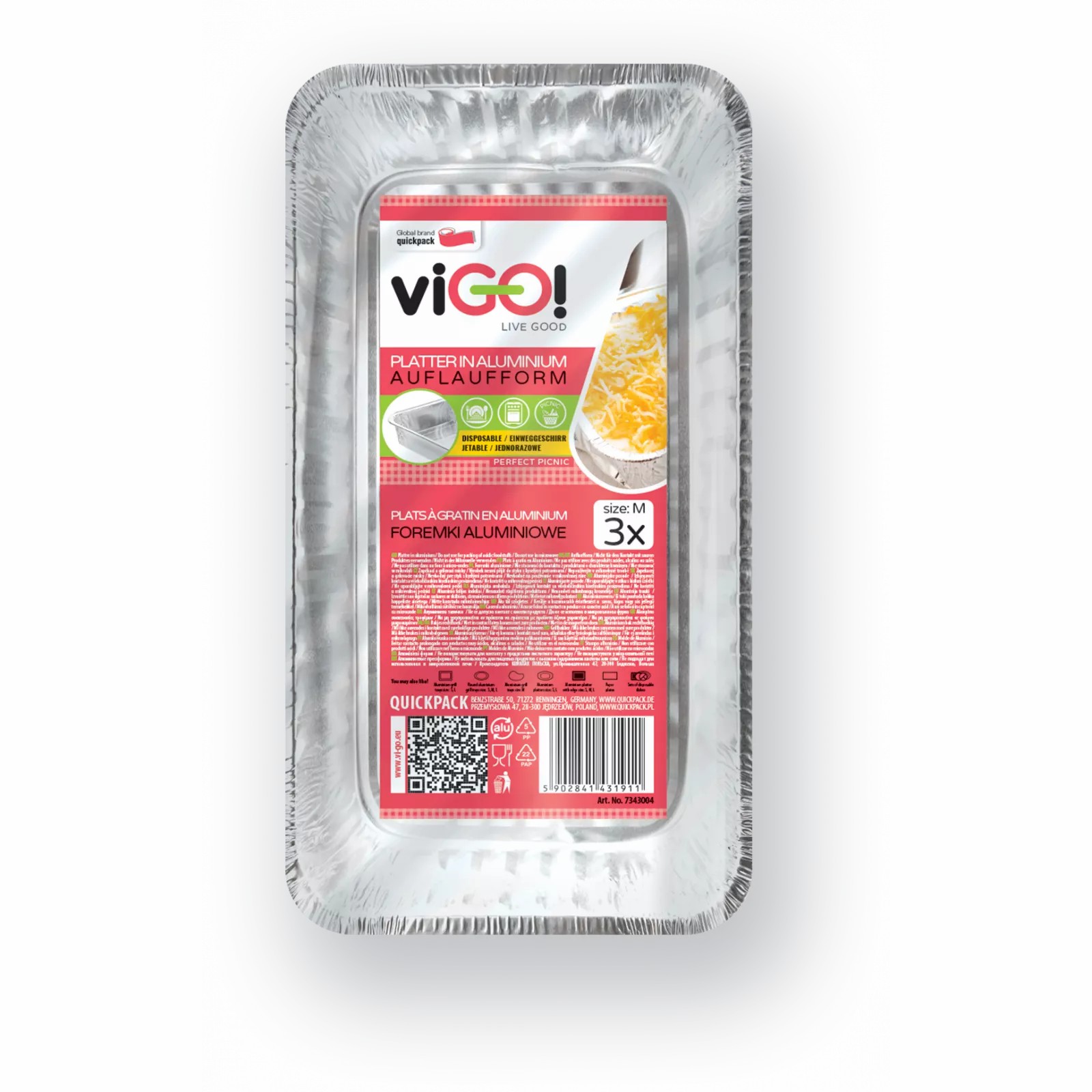 Vigo Alu miska 20x11,5x4cm 3ks (-30°C až +220°C)