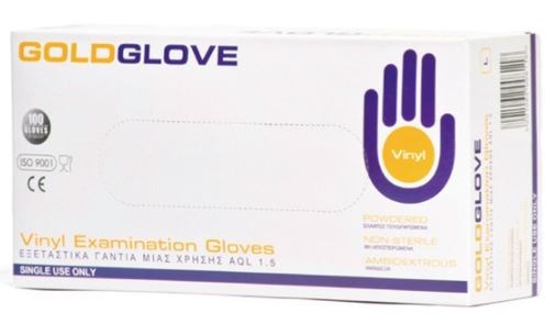 Goldglove rukavice Vinyl  L 100ks pudr modré jednoráz.