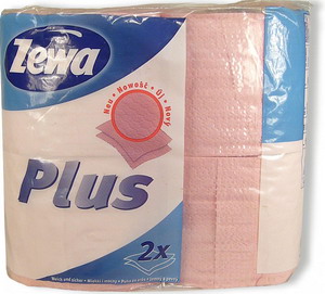 Toal.pap.Zewa Plus 1/4 2-vr.růžový 200út