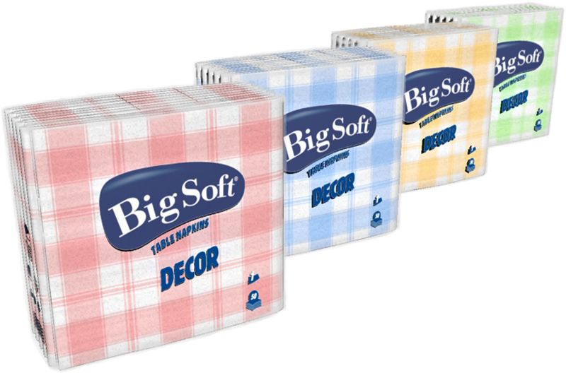Ubrousky Big Soft Decor modrá kost. 50ks