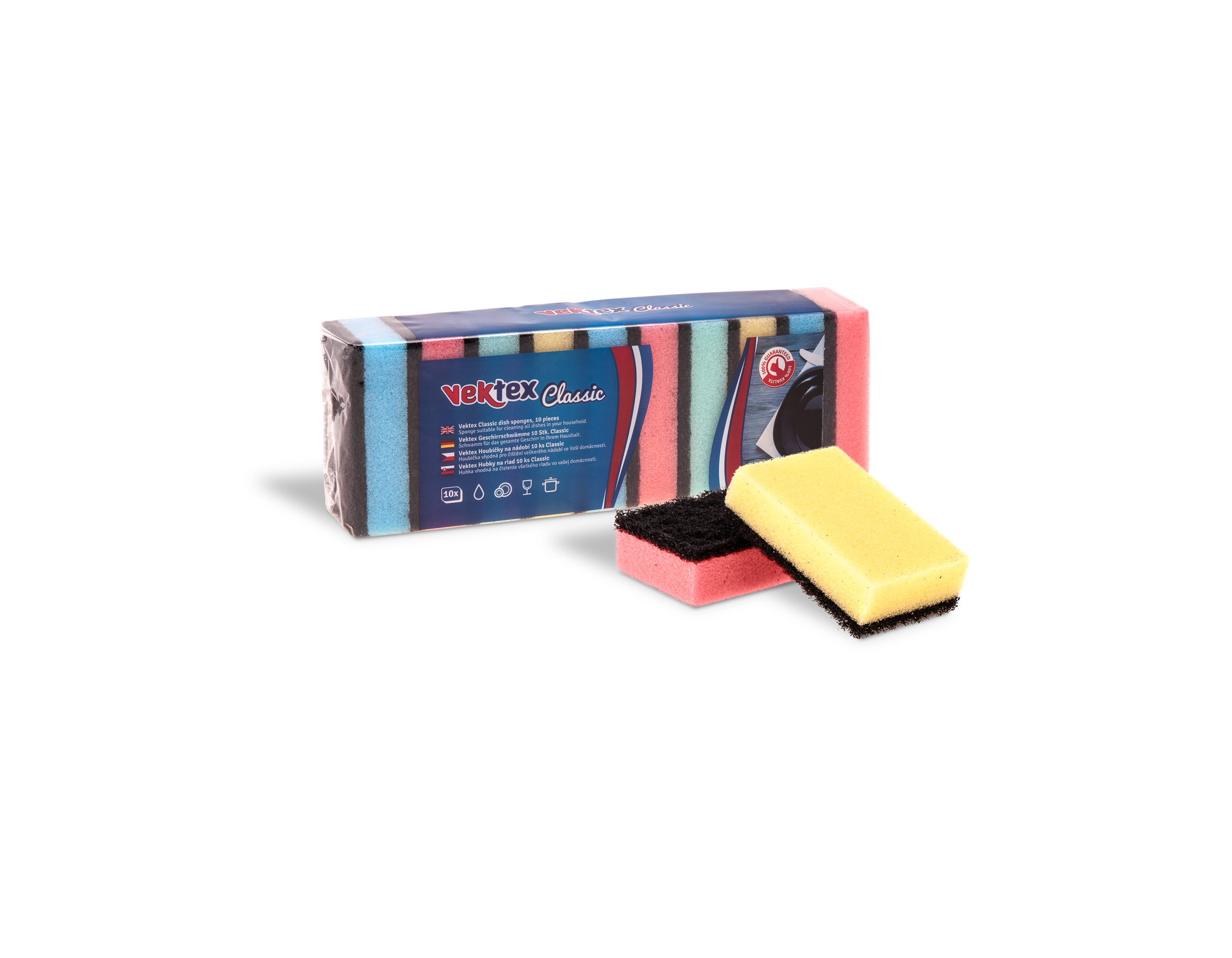 Houbičky na nádobí 10ks 20007 Vektex Classic barevné