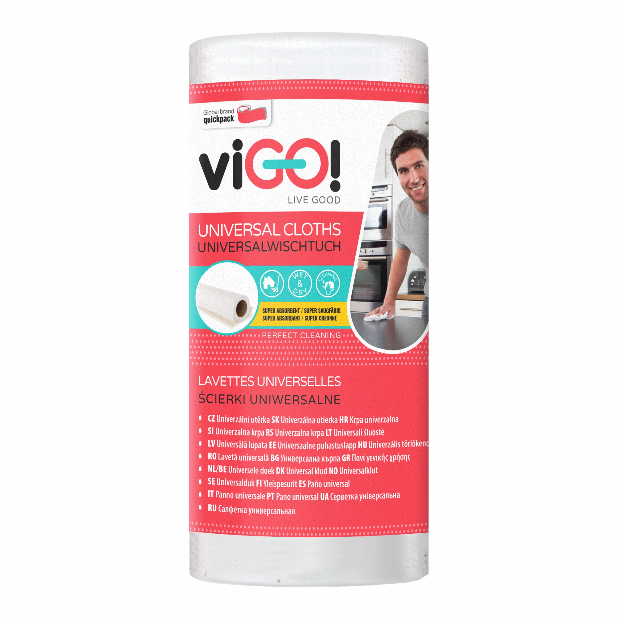 Vigo Utěrka textilní role univerzální bílá 25x40 cm, 40 útržků, 45 g/m2