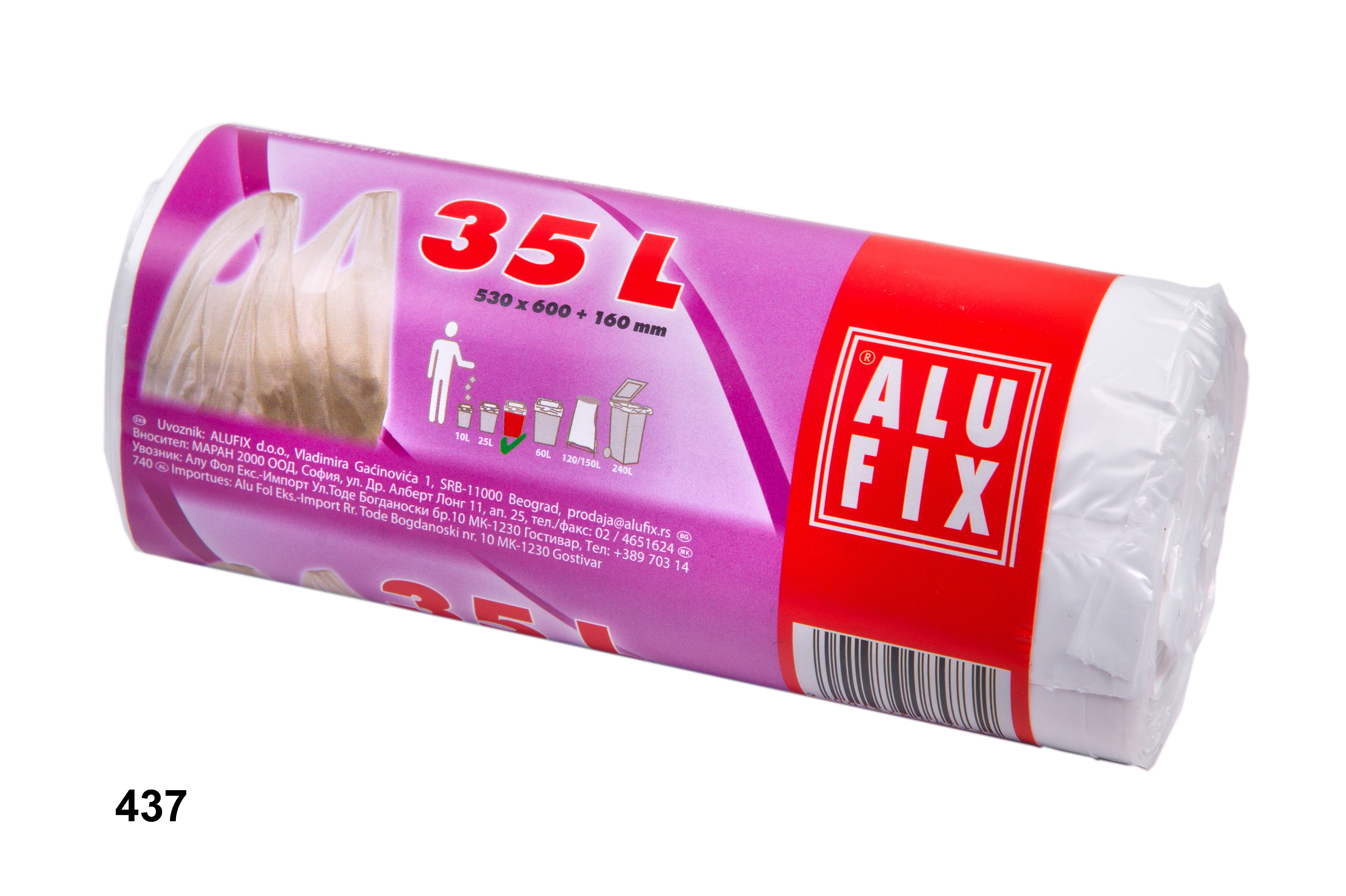 Pytle na odpad zavaz.35l/25ks bílé Alufix