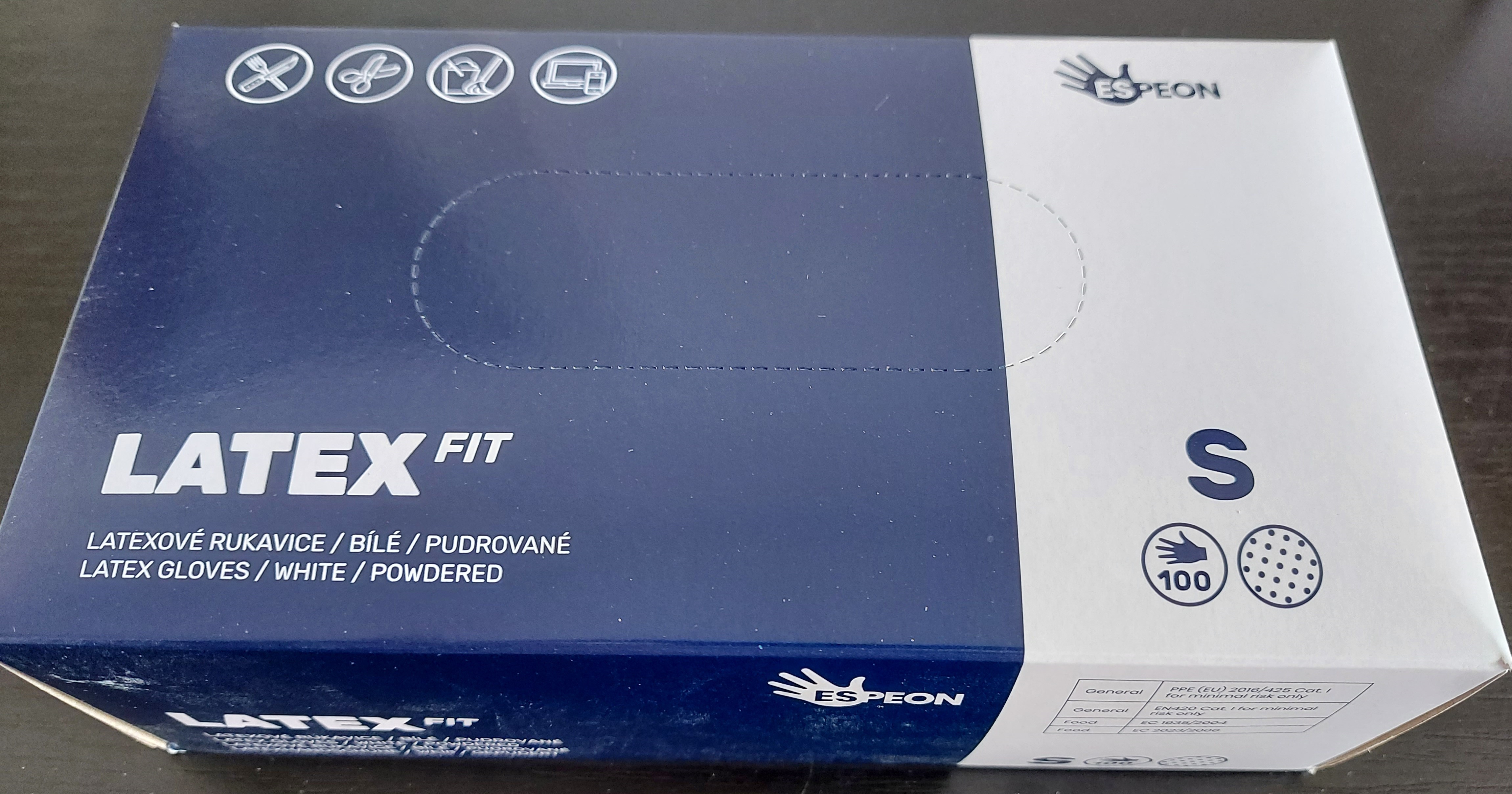 Rukavice Latex "S"100ks pudr.bílé jednoráz.FIT