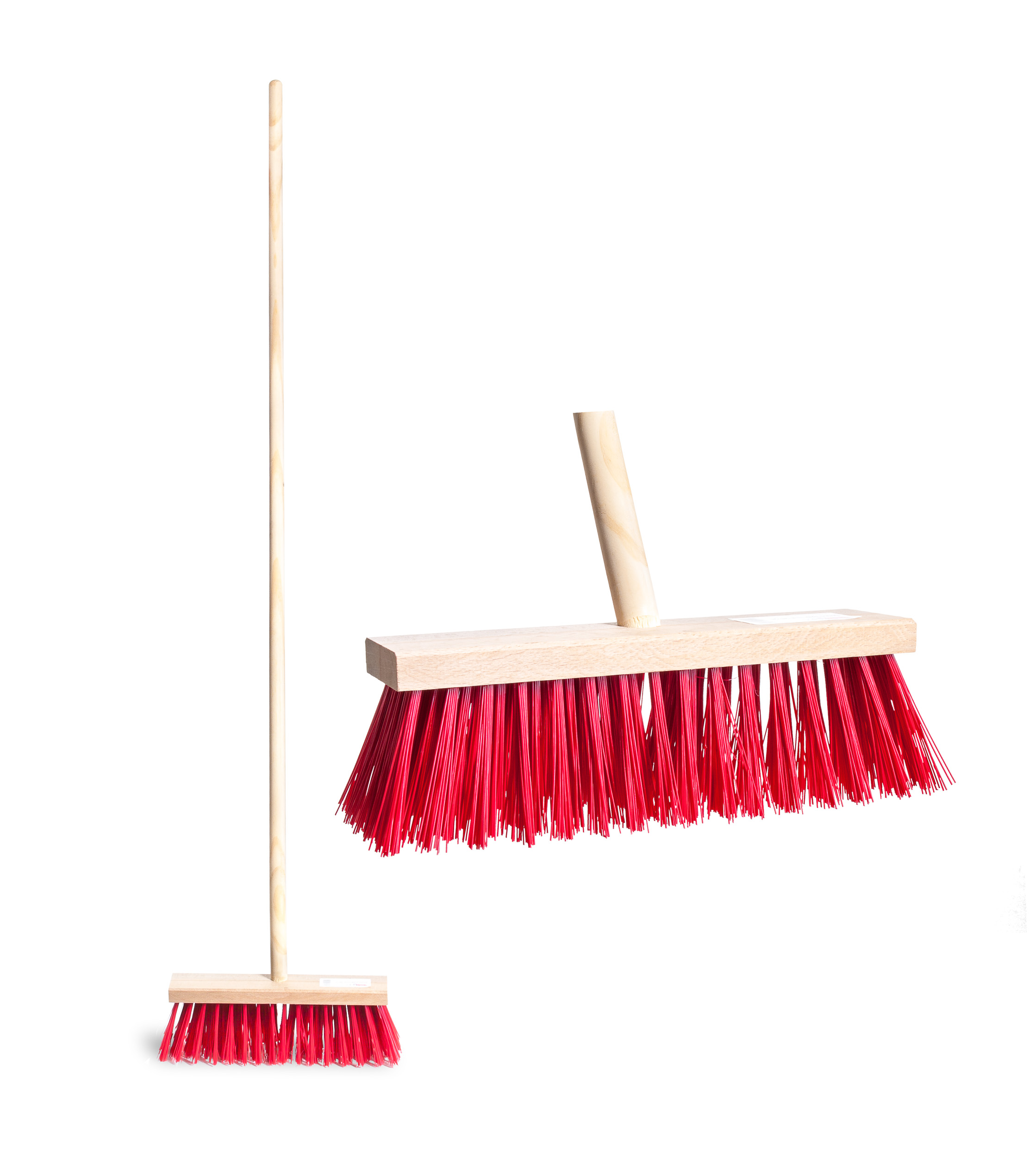 Koště venkovní dřevěné s holí 130cm Vektex 20055 (červené štětiny)