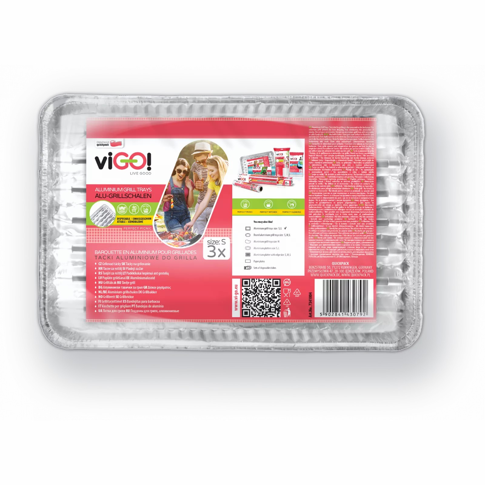 Vigo Grilovací tácky malé 28x22cm, 3 ks