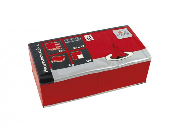 Ubrousky Fasana 33x33 19564/98454 Červené 250ks