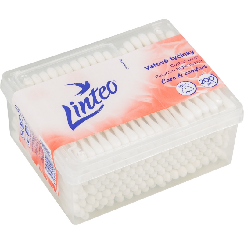 *Vatové tyčinky Linteo 200ks krabička