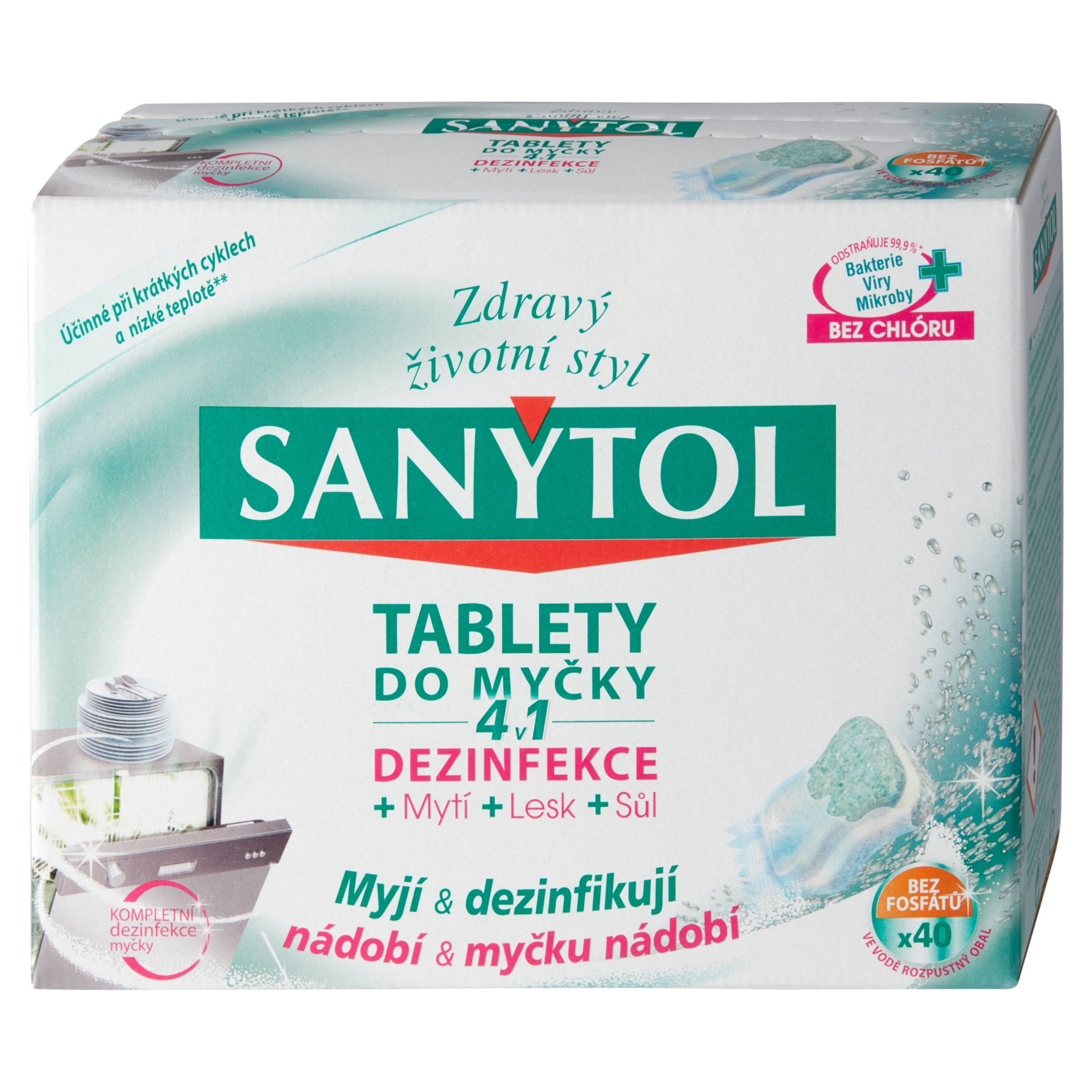 Sanytol dezinfekční tablety do myčky 4v1 40ks