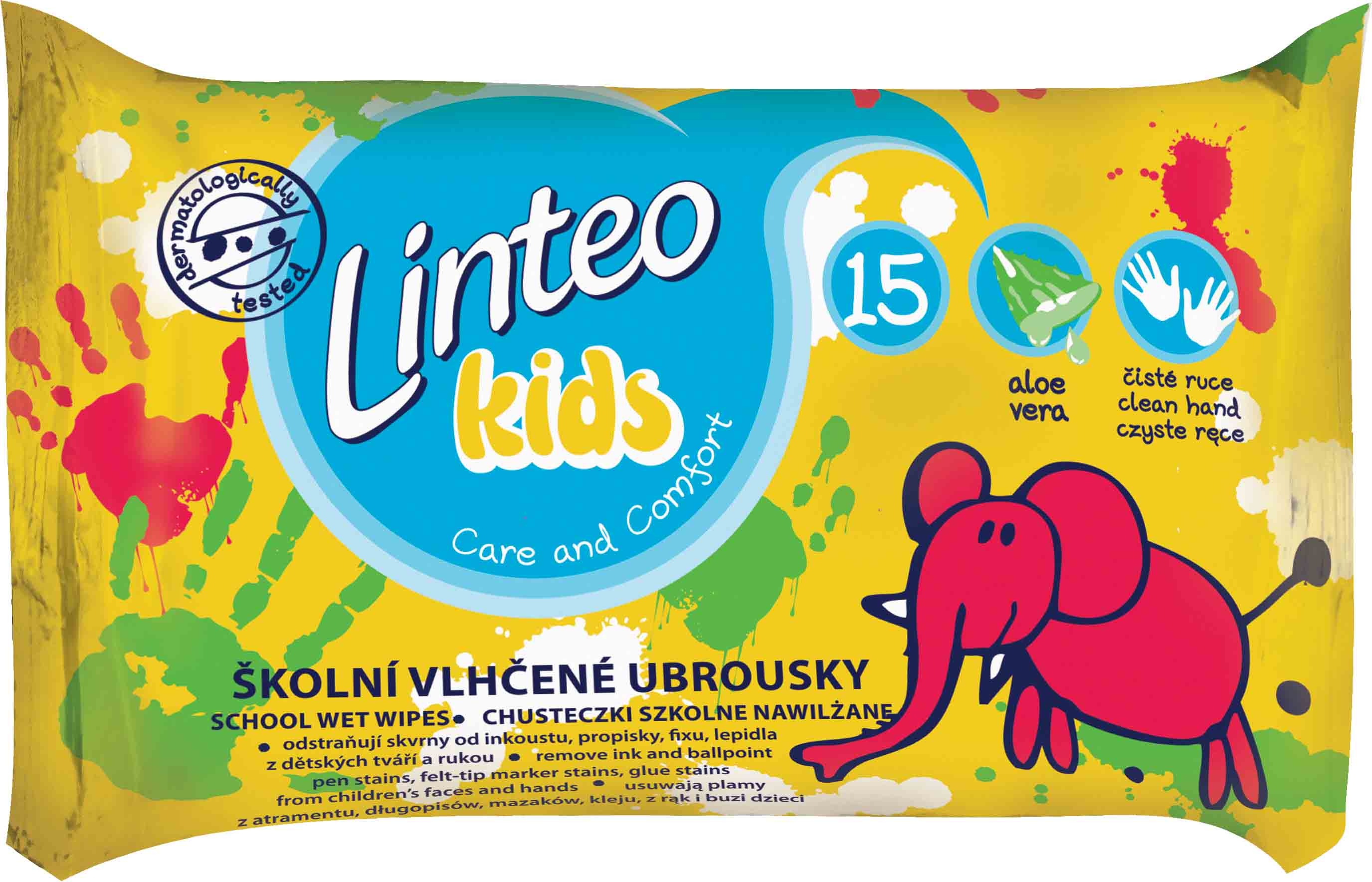 Linteo Kids vlhč.ubrousky školní 15ks