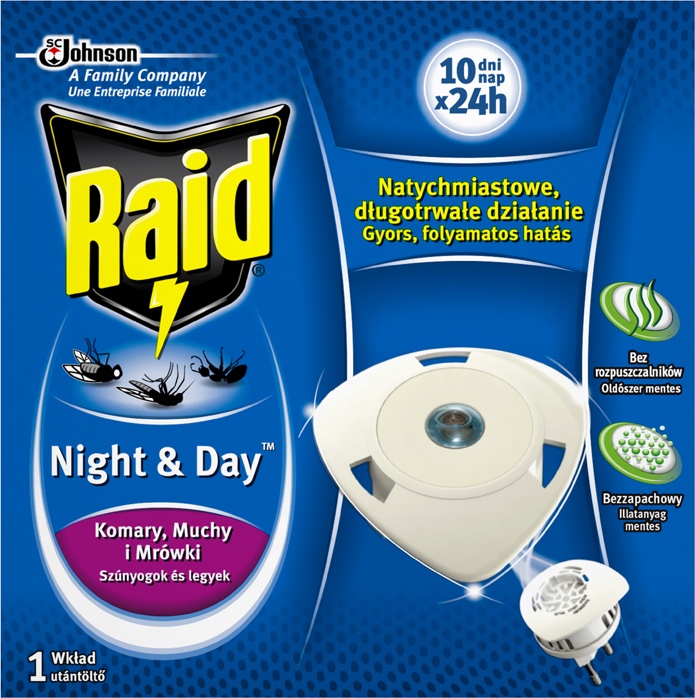 Raid proti komárům a mouchám náplň 10x24hod
