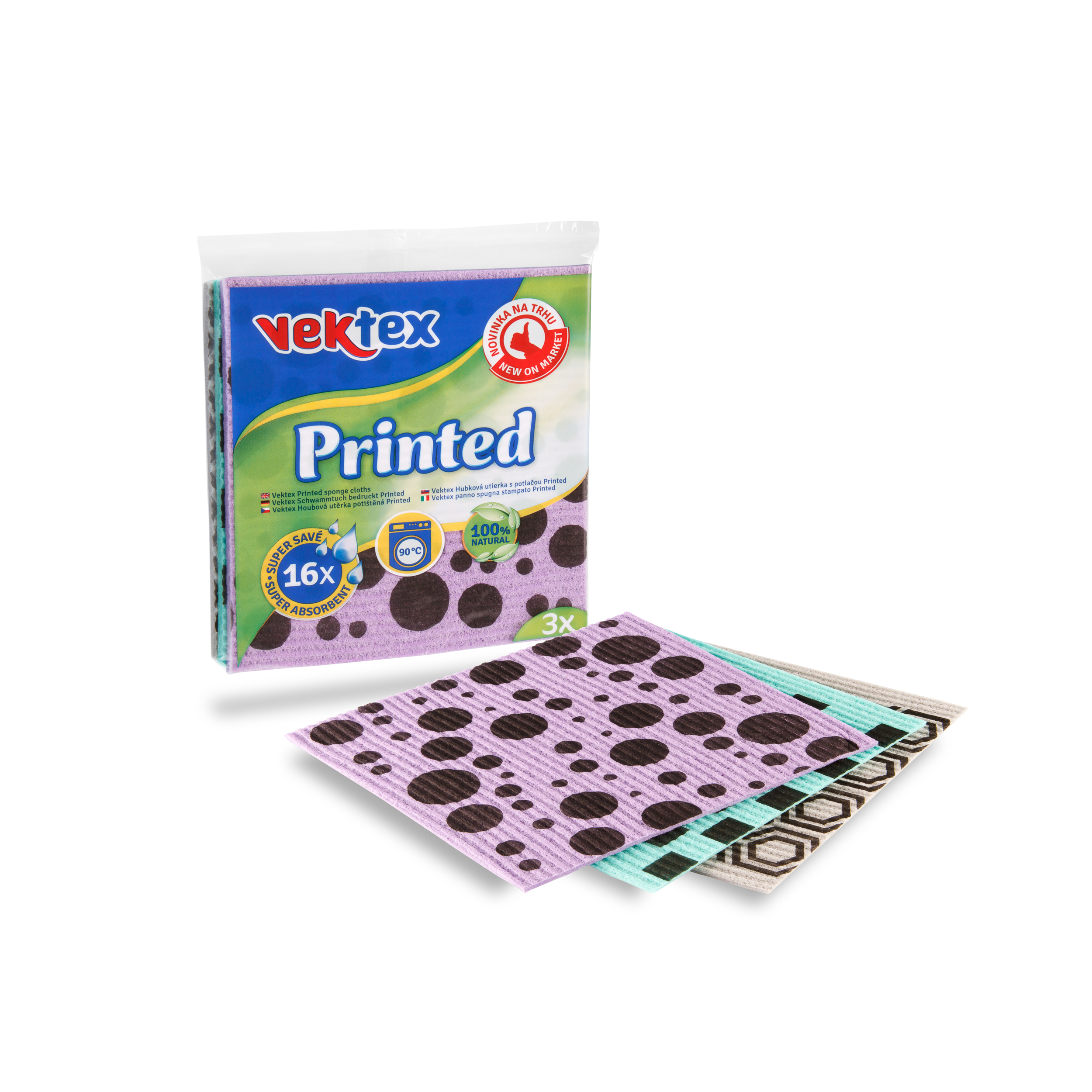 Houbová utěrka 3ks Vektex Printed  20391
