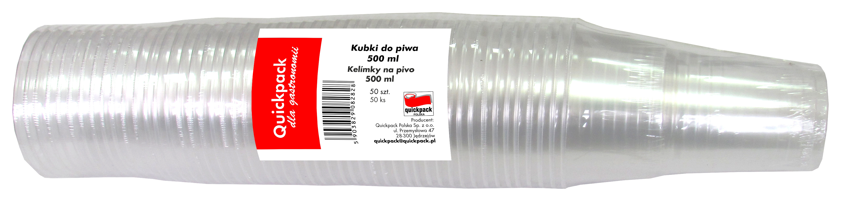 Kelímky Q149 na pivo transp. 500ml, 50ks