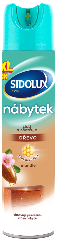 Sidolux Nábytek proti prachu na dřevo 350ml aerosol Mandle