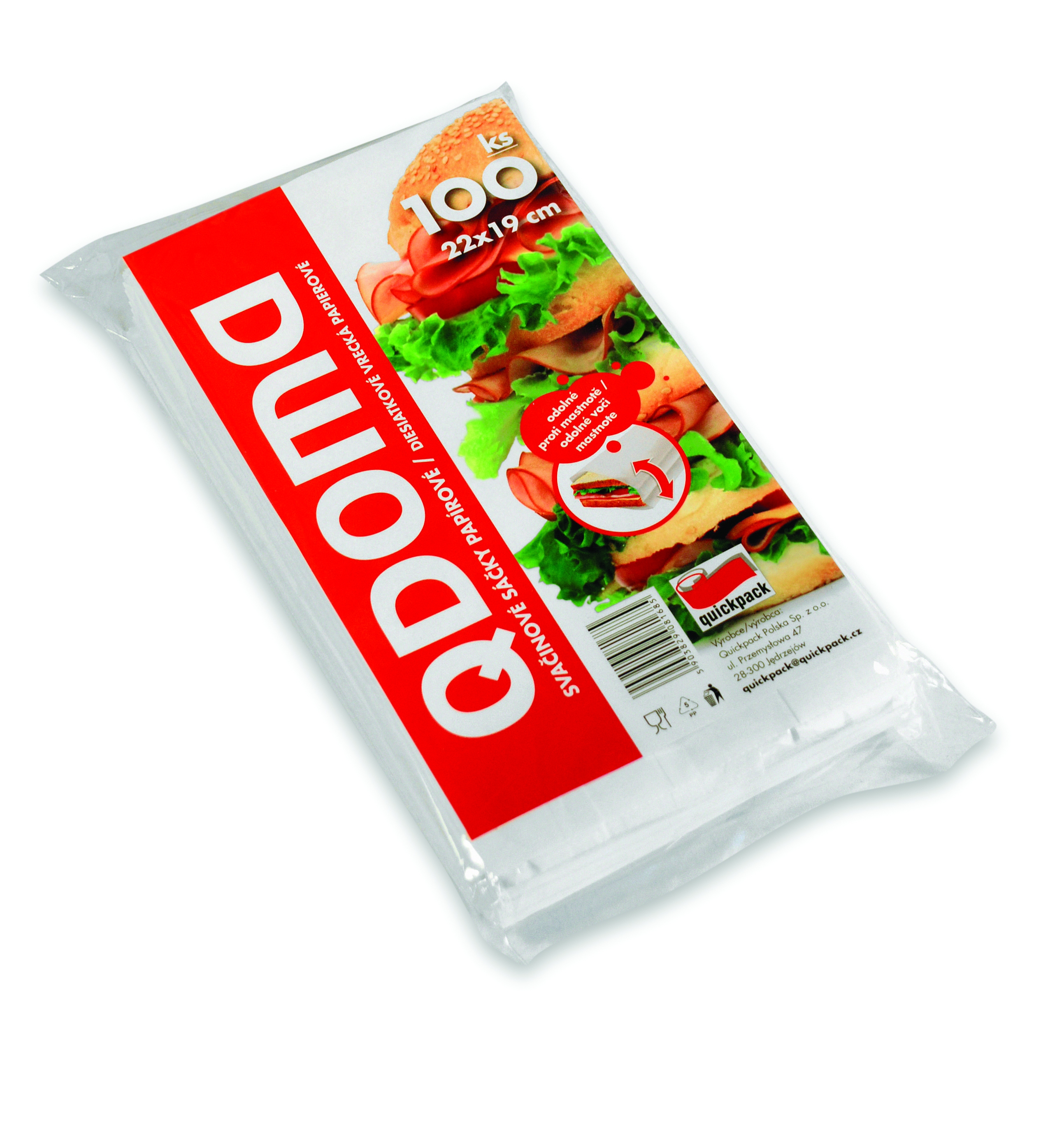 *Svačin.pap.sáč. Q095,100ks 22x19cm TOP100